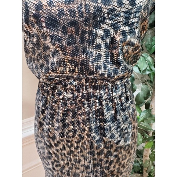 Bedo Femme Animal Print Round Neck Sleeveless Knee Length Dress Size Small - Picture 3 of 11